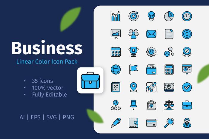 Business Linear Color Icon Pack