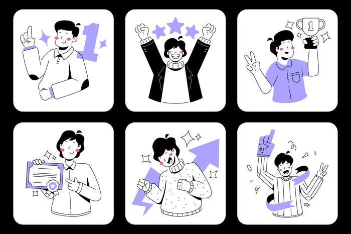 Achievement Illustration Set