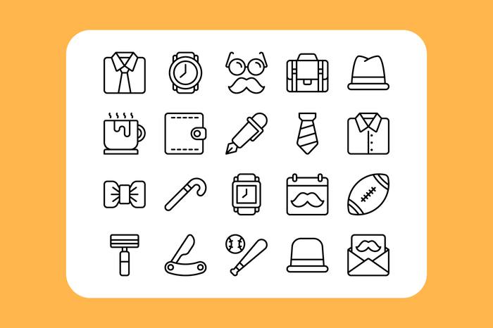 Father's Day Outline Icon Pack