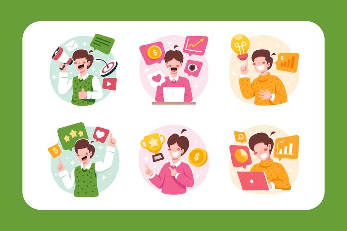 Marketer Character Illustration Set